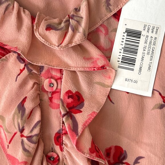 NWT REBECCA TAYLOR ~ ROSE GARDEN TUNIC DRESS ~ 2 ~ SILK ~ POCKETS ~ $375 - Picture 10 of 11